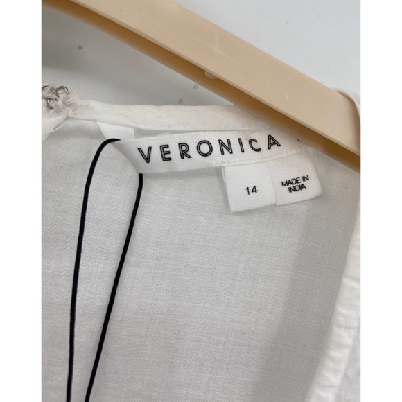 NWT Veronica Beard Hope Eyelet Puff Sleeve White Maxi Dress, Size 14 - Picture 9 of 10